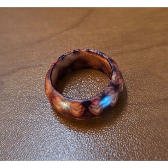 Size 6.5 Real Wood Unisex Ring Handcrafted Matte Finish Minimalist Jewelry - Picture 4 of 4